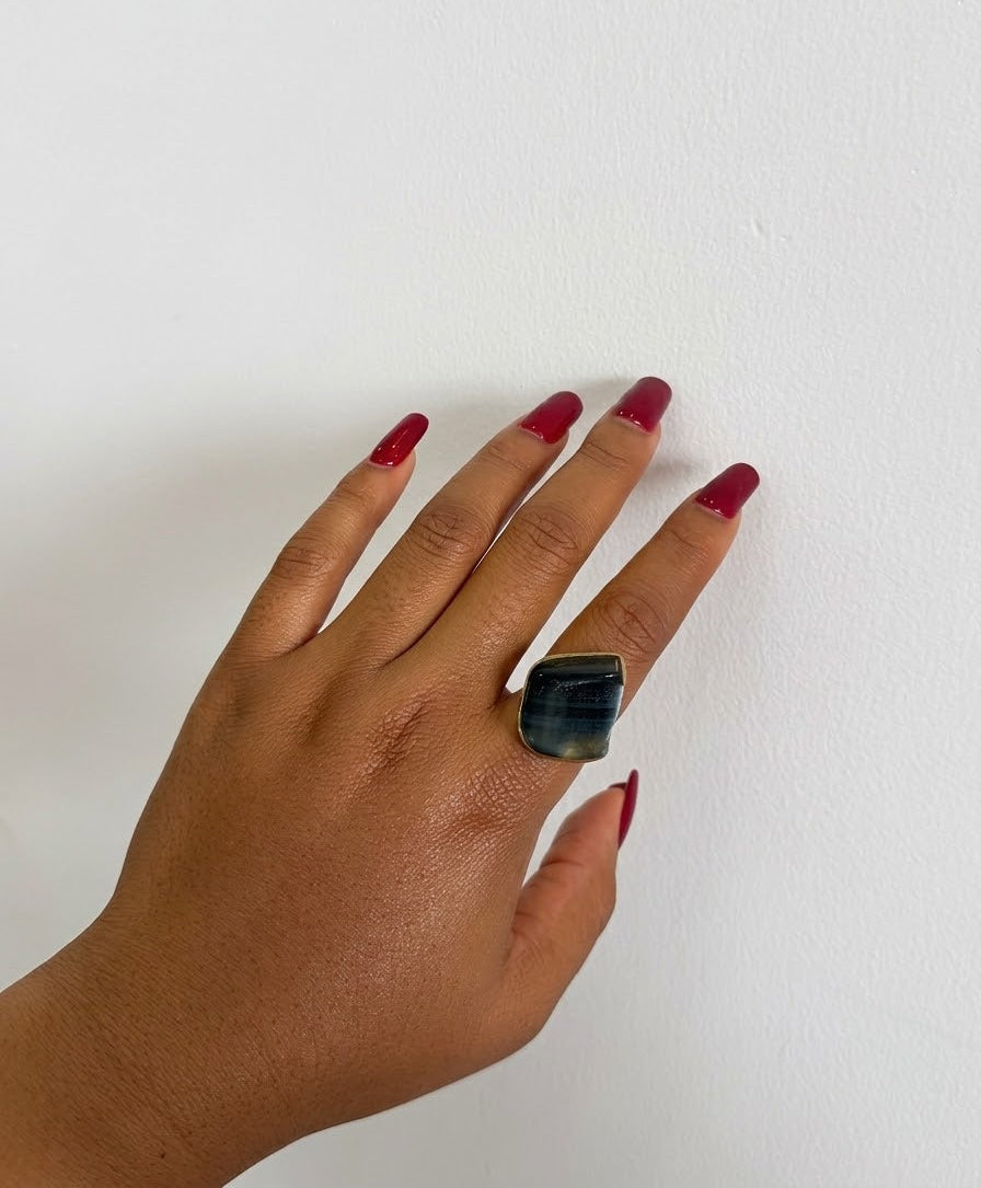 Blue Tiger's Eye Ring
