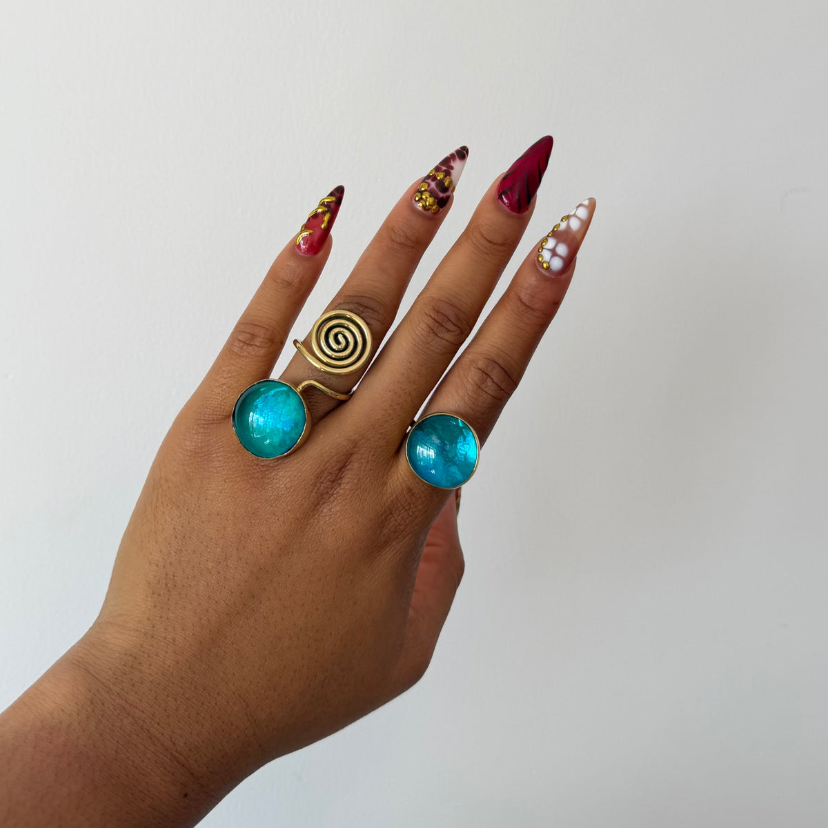 Pastel Blue Glass Rings