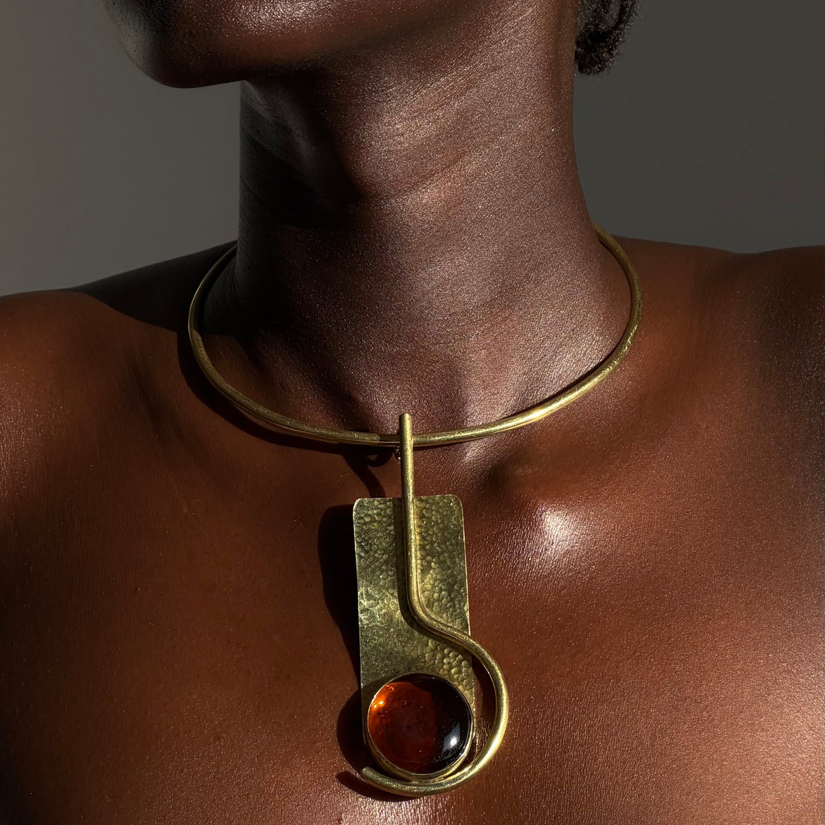 Amber Glass Neck Cuff