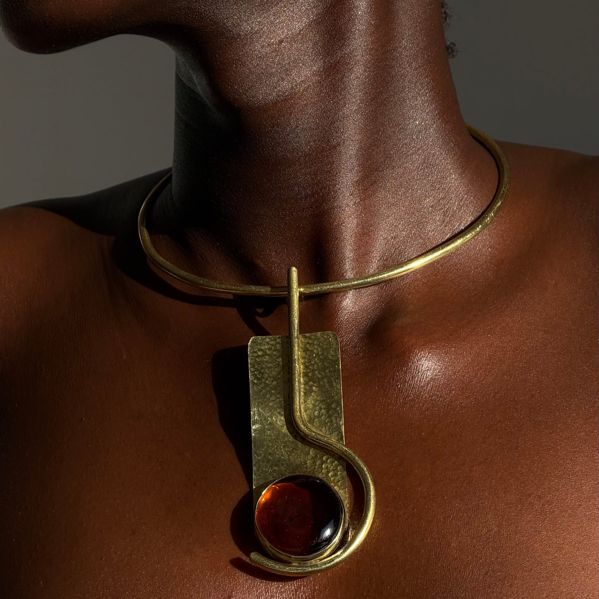 Amber Glass Neck Cuff