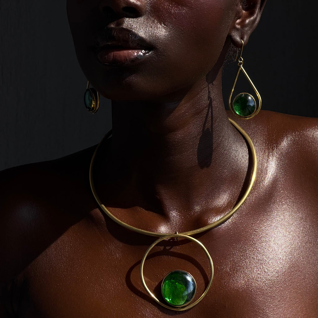 Emerald neck cuff