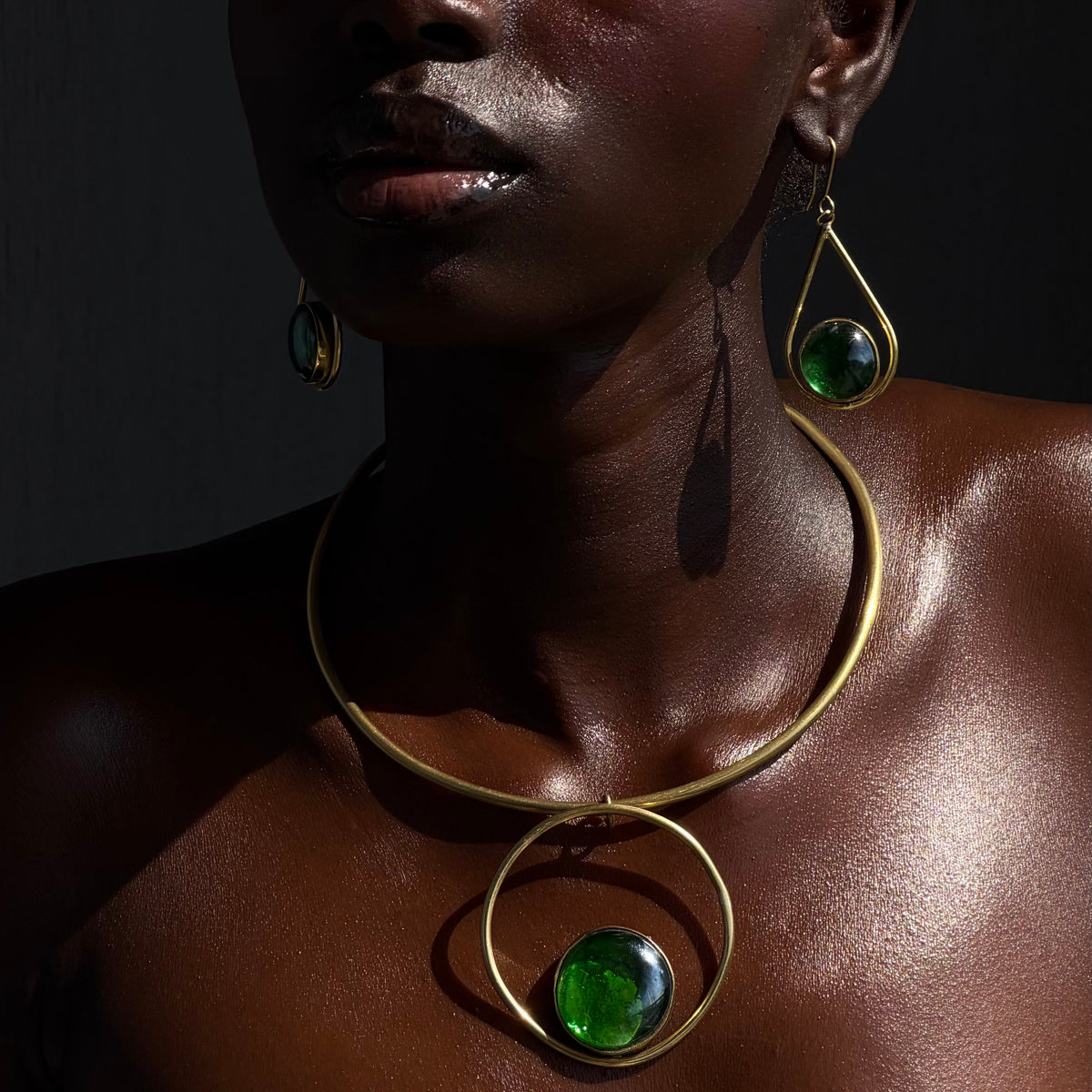 Emerald neck cuff