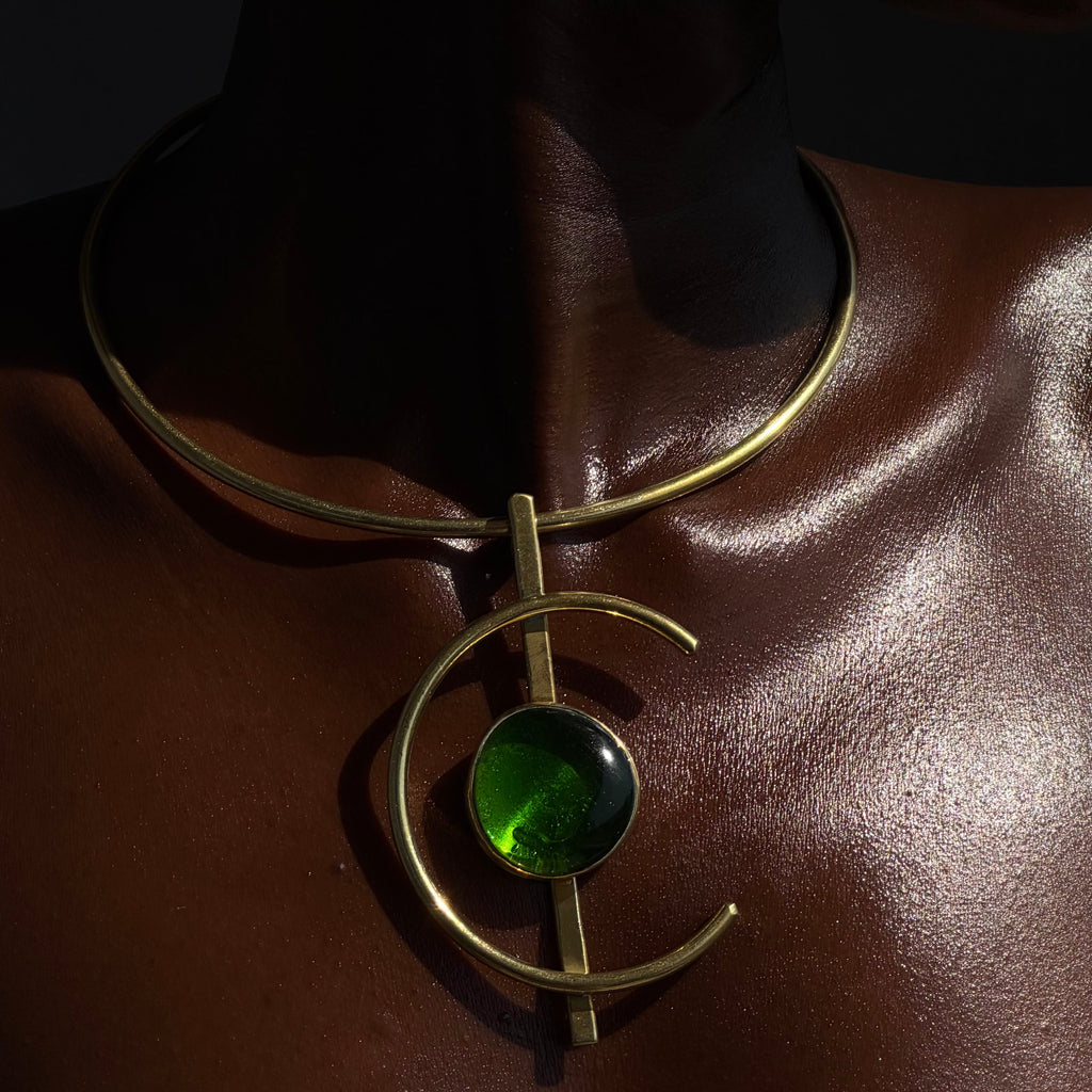 Emerald neck cuff