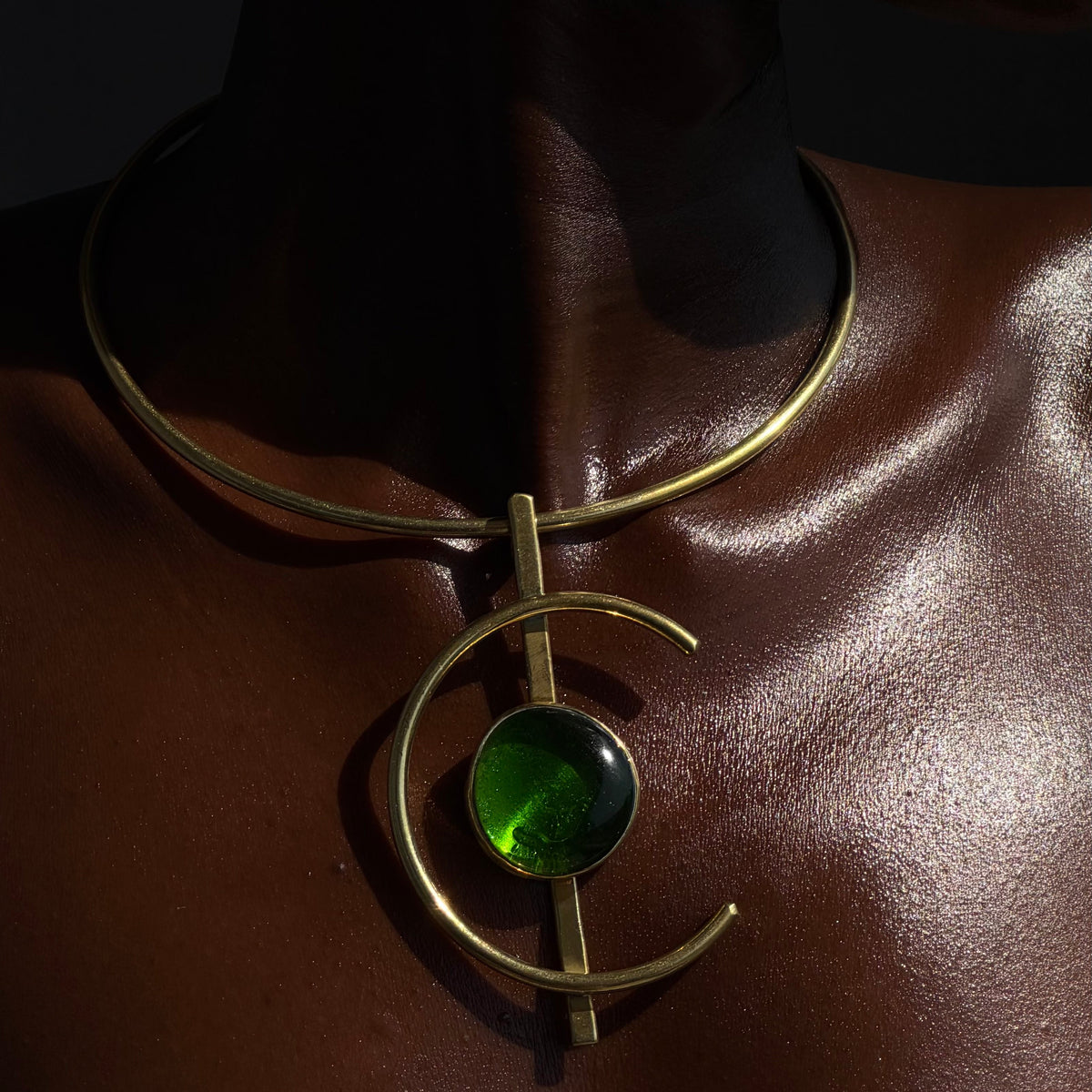 Emerald neck cuff