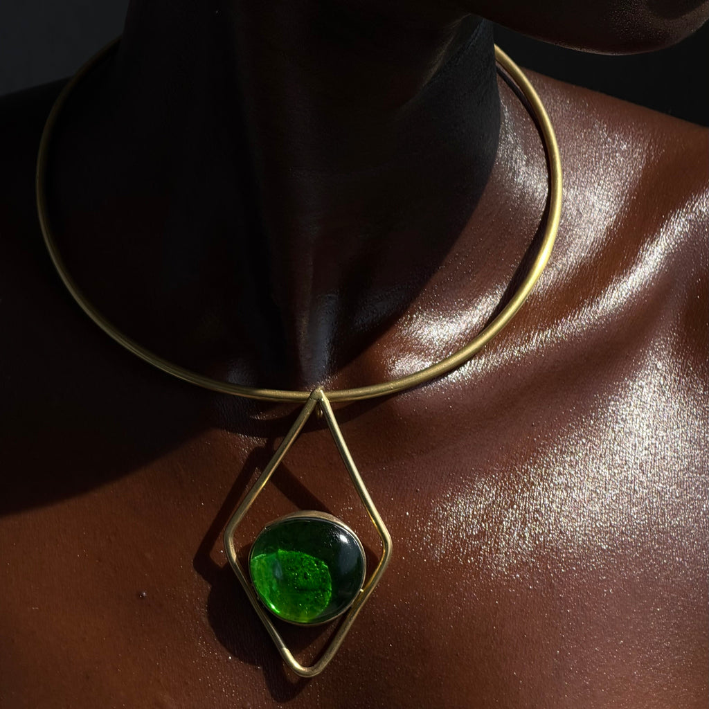 Emerald neck cuff