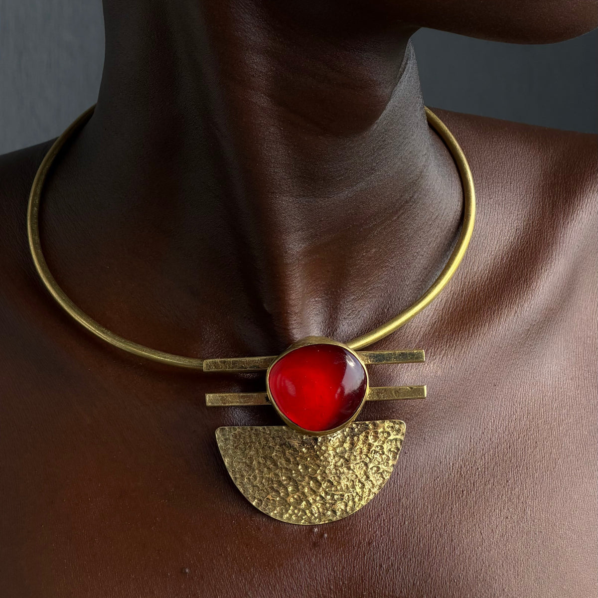 Ruby Glass Neck cuff