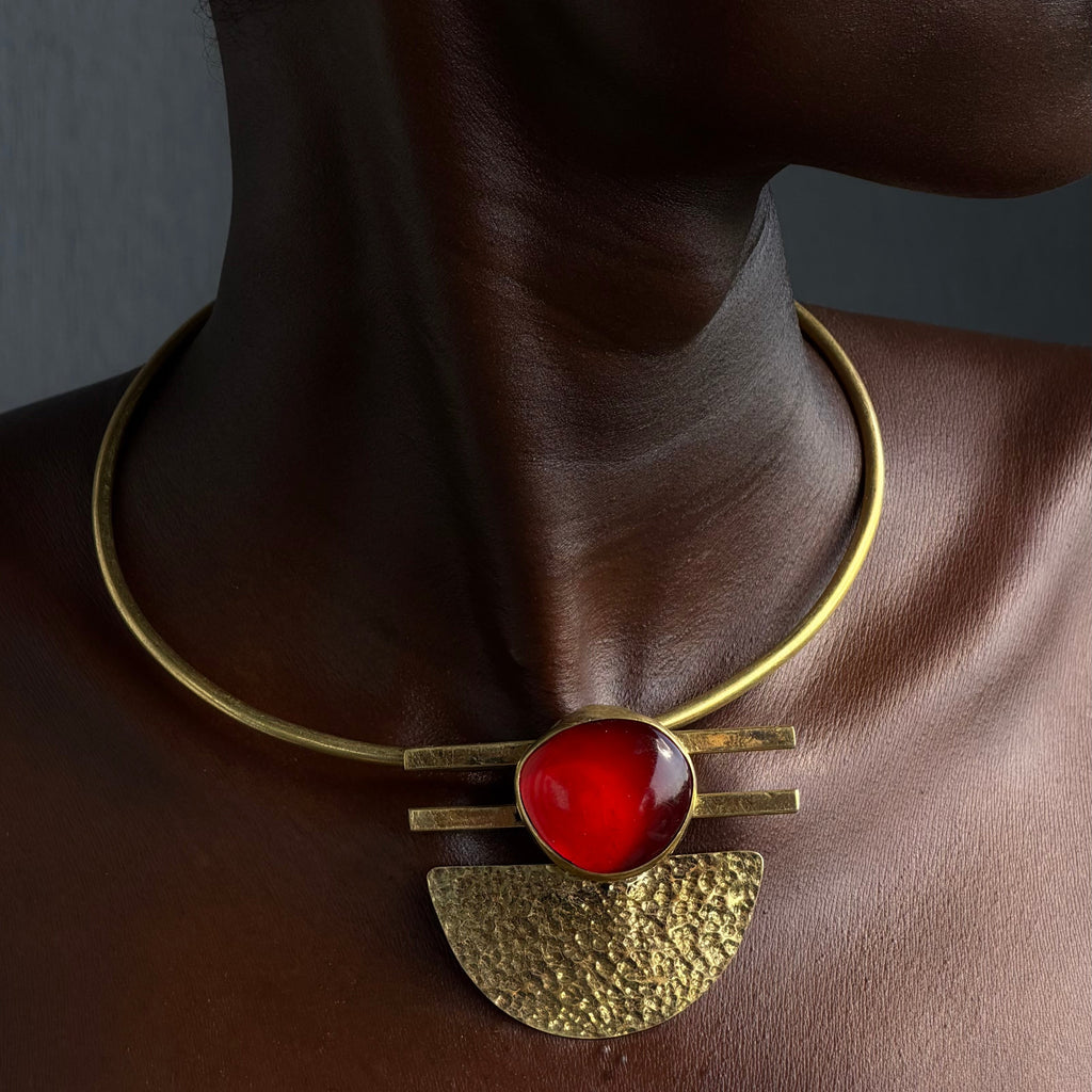 Ruby Glass Neck cuff