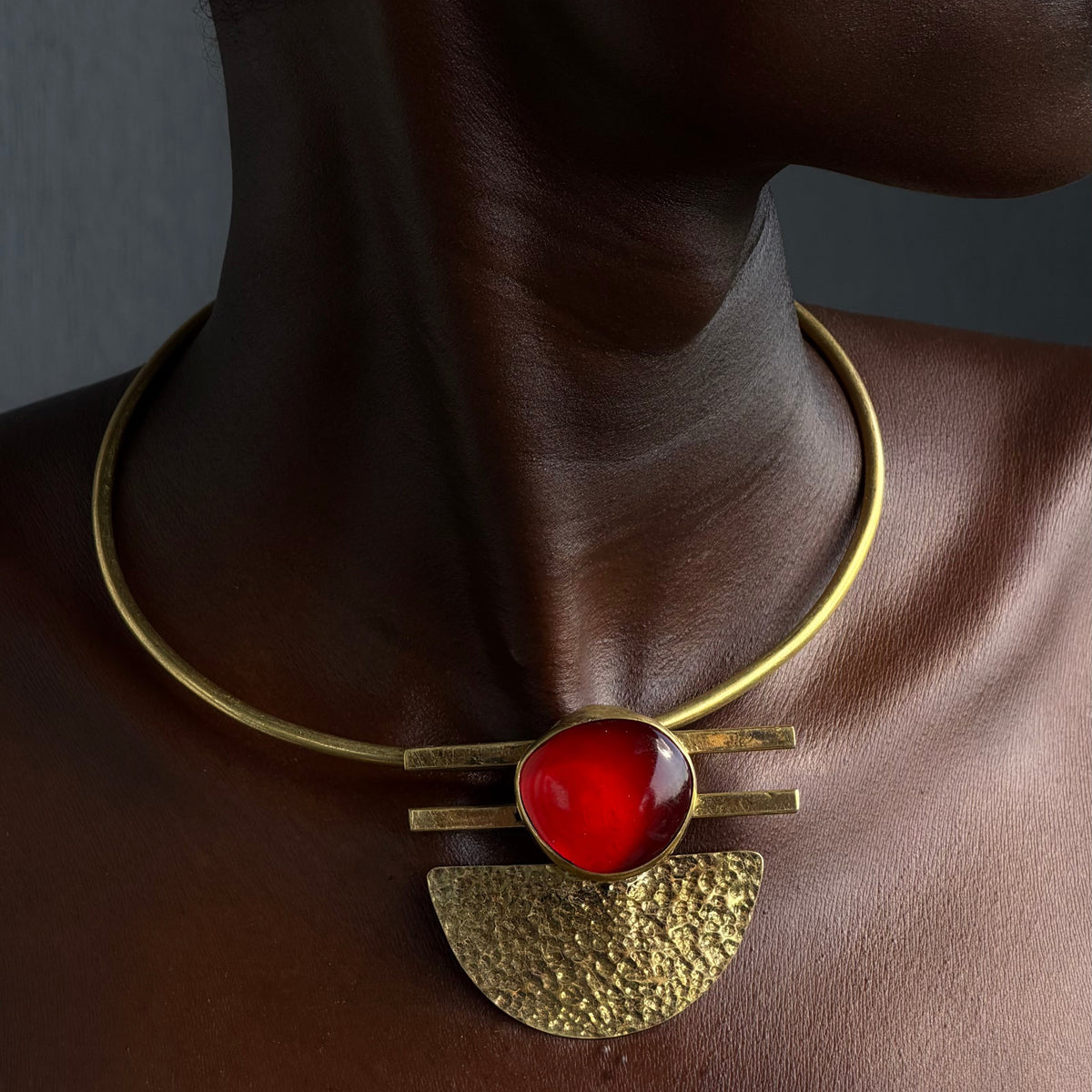 Ruby Glass Neck cuff