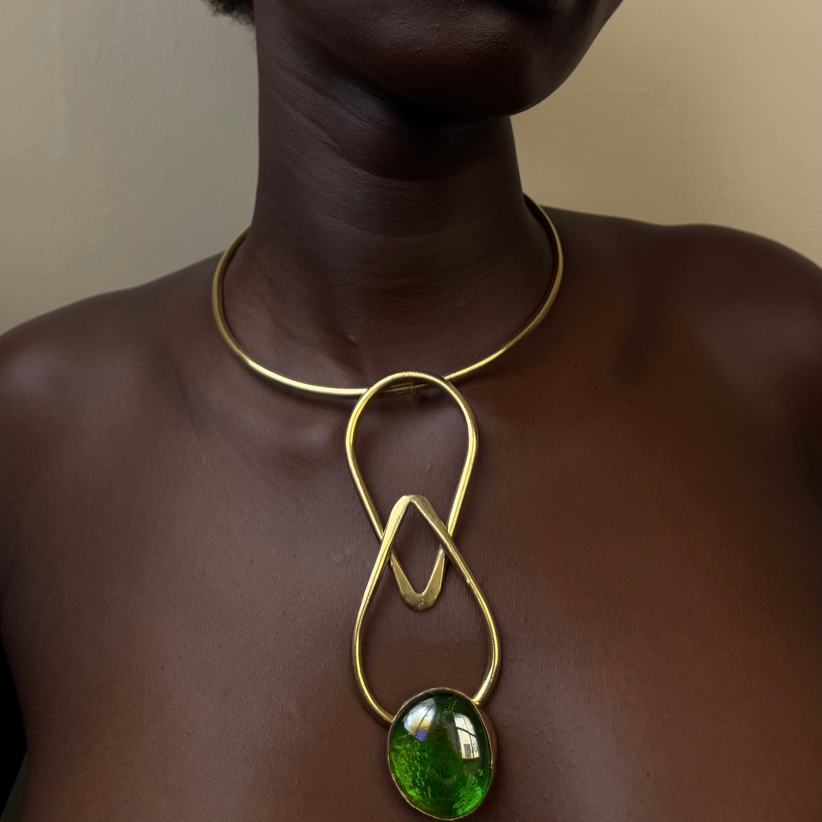 Emerald Stone Neck Cuff
