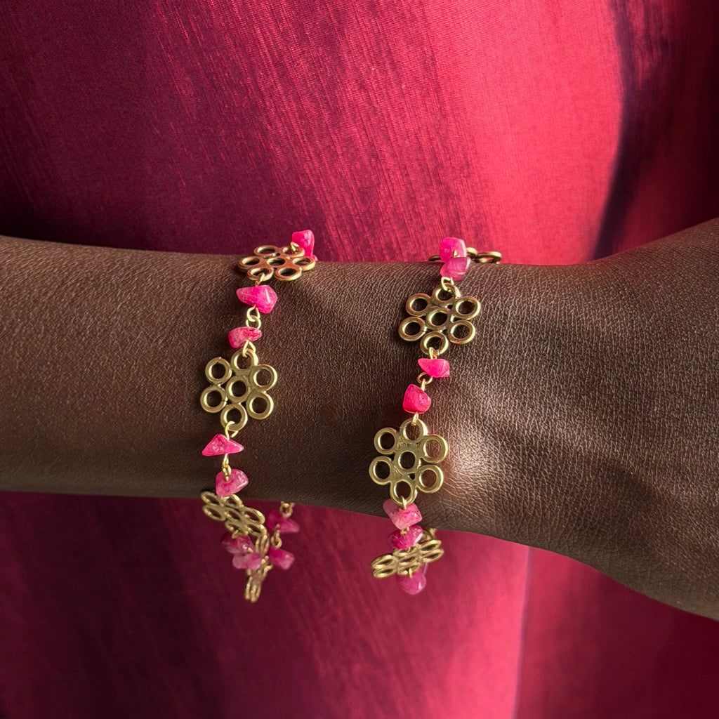 Pink Tourmaline Stone Bracelet